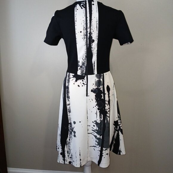 YOANA BARASCHI, BLACK AND WHITE SPLATTER DESIGN, WOMENS DRESS, SIZE MEDIUM - Picture 9 of 10